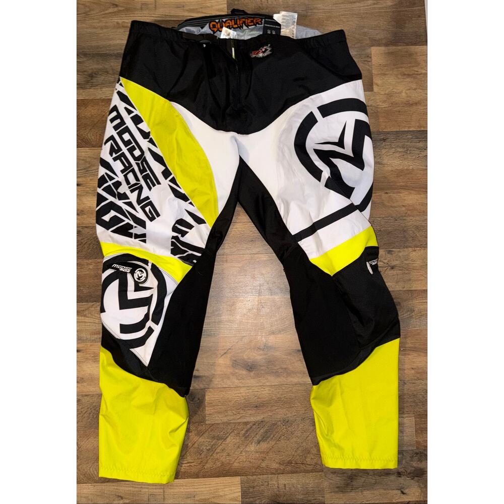 Moose Racing Qualifier motocross pants yellow, white, and black